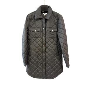 NEW J. SOCIETY women's long quilt jacket in black